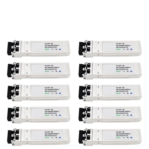 GQSSEFQCH 10G SR SFP+ Multi Mode Duplex LC 850nm 300m Fibra SFP Transceiver Compatible with Cisco/Mikrotik/H3C Fiber Switch(10pcs) von GQSSEFQCH