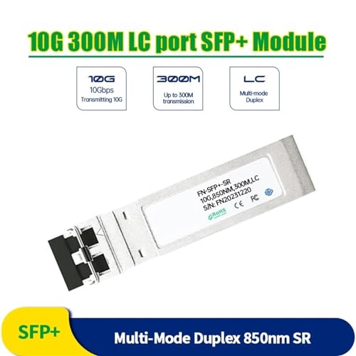 GQSSEFQCH 10G SR SFP+ Multi Mode Duplex LC 850nm 300m Fibra SFP Transceiver Compatible with Cisco/Mikrotik/H3C Fiber Switch(2pcs) von GQSSEFQCH