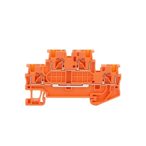 PTTB 1.5/S Doppelstock-Push-in-Din-Schienen-Klemmenblock 4-Leiter PT 1,5 mm² Kabel-Elektrodraht-Anschluss PTTB1.5 PTTB-1.5 (Color : Orange, Size : 5 Pcs) von GQSSEFQCH