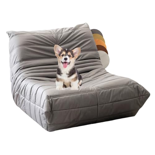 Bodensofa Lazy Sofa, Lounge Sofa mit Memory-Schaum, Cloud aus Wildlederimitat Sitzsack Sofa Bodensofa für Schlafzimmer, Wohnzimmer (Grau, 90*cm80cm*70cm) von GQTYBZ