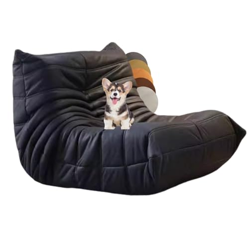 Bodensofa Lazy Sofa, Lounge Sofa mit Memory-Schaum, Cloud aus Wildlederimitat Sitzsack Sofa Bodensofa für Schlafzimmer, Wohnzimmer (Schwarz, 90*cm80cm*70cm) von GQTYBZ