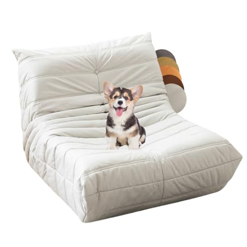 Bodensofa Lazy Sofa, Lounge Sofa mit Memory-Schaum, Cloud aus Wildlederimitat Sitzsack Sofa Bodensofa für Schlafzimmer, Wohnzimmer (Weiß, 90*cm80cm*70cm) von GQTYBZ