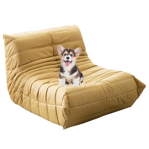 Bodensofa Lazy Sofa, Sitzsack Sofas Bodensofa, Boden Sofan, Lounge Sofae Mit Memory-Schaum, FüR Schlafzimmer, Balkon Schlafsaal Kaminstuhl (Gelb, 85cm*65cm*70cm) von GQTYBZ