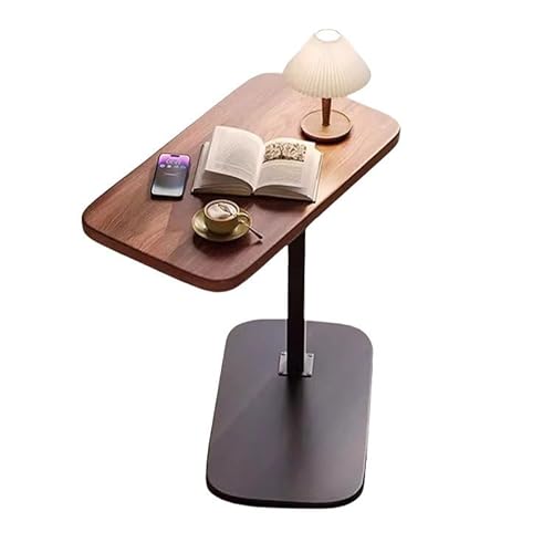 GQTYBZ Beistelltisch, Kaffeetisch C-Form, Nachttisch, Schwenkbarer Sofatisch, Höhenverstellbar Laptoptisch für Wohnzimmer Schlafzimmer, Braun von GQTYBZ