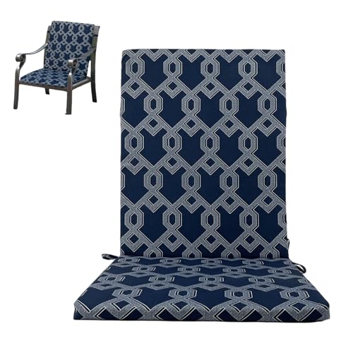 GQTYBZ Hochlehner Auflage, Dick Polster Gartenstuhlauflage, Tiefes Stuhlkissen Mit RüCkenlehne FüR Terrasse, SchaukelstüHle, Liegen Und Liegen (Blau, 45 * 48 * 60 * 5cm) von GQTYBZ