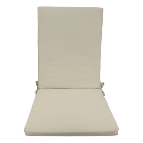 GQTYBZ Hochlehner Auflage, Dick Polster Gartenstuhlauflage, Tiefes Stuhlkissen Mit RüCkenlehne FüR Terrasse, SchaukelstüHle, Liegen Und Liegen (Off-White, 45 * 48 * 60 * 5cm) von GQTYBZ