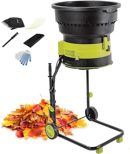 HäCksler Garten Ohne Messer, HäCksler Zerkleinerer Transportrad, HäCksler Mit 8000 U/Min Und Trichter FüR Die Gartenreinigung, Kompostierung (50m x Power Cord) von GQTYBZ