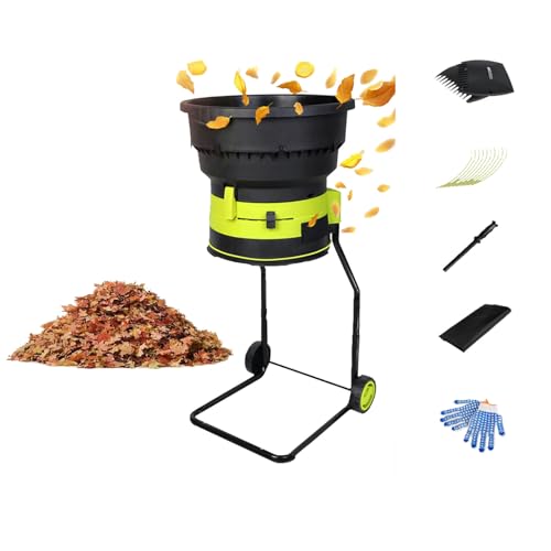 Häcksler, Gartenhäcksler 2500 Watt, Drehzahl Bis Zu 8000 U/Min, Mulcher Mit Rädern Und Auffangbeutel für Die Gartenreinigung Und Laubentsorgung (Power cord × 40 m) von GQTYBZ