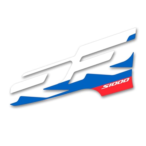 GQUIKGW Motorradaufkleber Für BMW S1000RR 2019-2022 2023 Motorrad-Kopfverkleidungsaufkleber(White Blue Red) von GQUIKGW