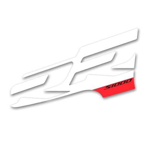 GQUIKGW Motorradaufkleber Für BMW S1000RR 2019-2022 2023 Motorrad-Kopfverkleidungsaufkleber(White Red) von GQUIKGW
