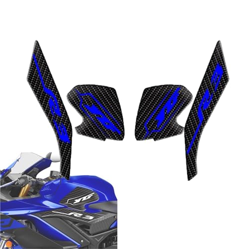 Motorradaufkleber Für YAMAHA YZFR3 YZF R3 2019 2020 2021 Motorrad Aufkleber Protector Tank Pad Zubehör(Blu) von GQUIKGW