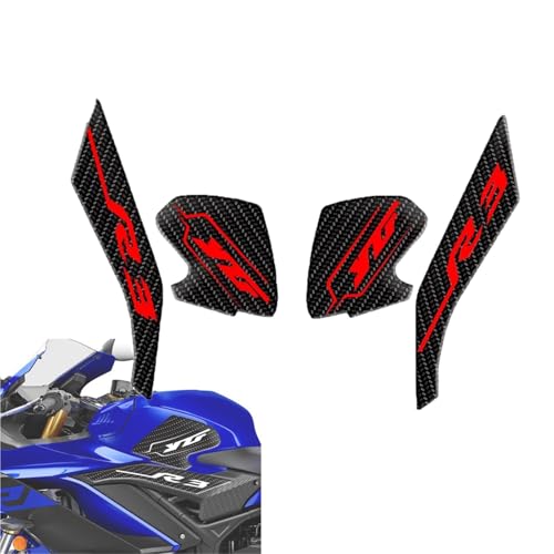 Motorradaufkleber Für YAMAHA YZFR3 YZF R3 2019 2020 2021 Motorrad Aufkleber Protector Tank Pad Zubehör(Rosso) von GQUIKGW