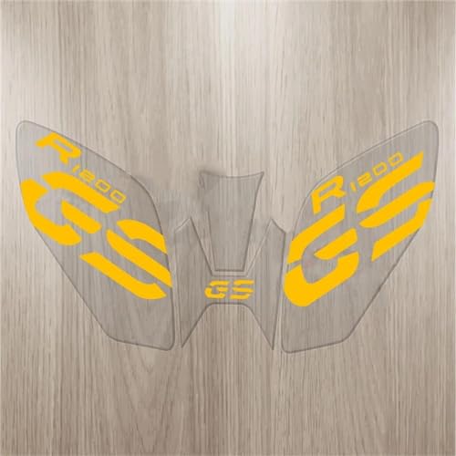 Motorradaufkleber Motorrad 3D Transparent Kraftstoff Tank Pad Decals Schutz Aufkleber Fit Für BMW R1200GS 2017-2019(Orange) von GQUIKGW
