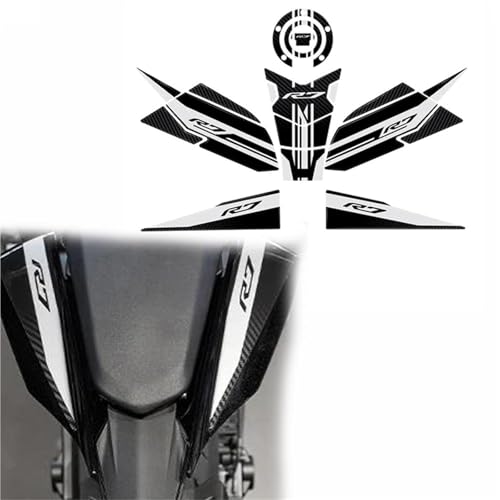 Motorradaufkleber Motorrad-Dekorationsaufkleber Für YAMAHA YZF-R7 YZF R 7 2021 2022 2023 2024 Abziehbilder Aufkleber Zubehör(White) von GQUIKGW