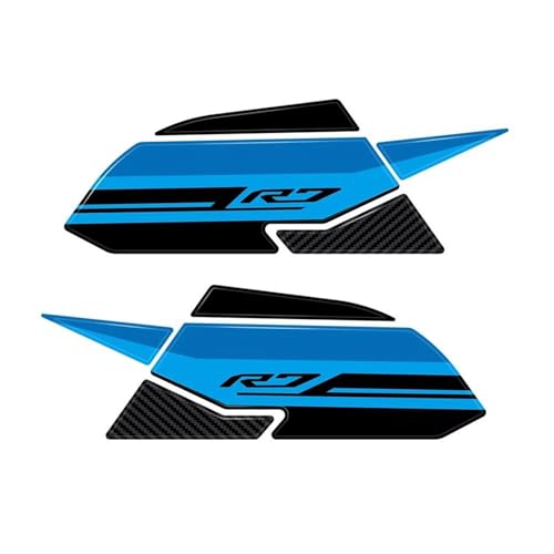 Motorradaufkleber Wasserdichter, Kratzfester Schutz Für YAMAHA YZF-R7 YZF R 7 2021 2022 2023 2024 Motorrad-Tank-Seitenpolsteraufkleber(Blu) von GQUIKGW
