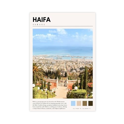 GQVCJSW Haifa Israel Poster Israel Kunst Leinwand Poster Schlafzimmer Dekor Landschaft Büro Zimmer Dekor Geschenk 40 x 60 cm GQVCJSW Haifa Israel Poster Israel Kunst Leinwand Poster Schlafzimmer Dekor Landschaft Büro Zimmer Dekor Geschenk 40 x 60 cm von GQVCJSW