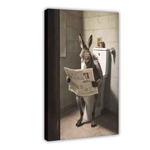 GQVCJSW Leinwandposter Esel sitzt auf der Toilette und liest eine Zeitung, Schlafzimmerdekoration, Landschaft, Büro, Raumdekoration, Geschenk, 40 x 60 cm GQVCJSW Leinwandposter Esel sitzt auf der Toilette und liest eine Zeitung, Schlafzimmerdekoration, Landschaft, Büro, Raumdekoration, Geschenk, 40 x 60 cm von GQVCJSW