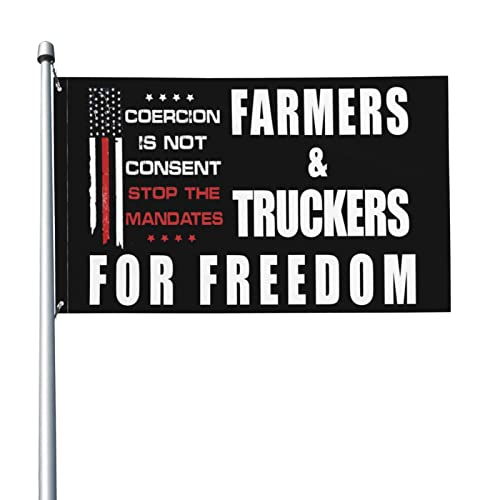 3x5 Amerika Freiheitskonvoi 2022 Flagge Stop The Mandates Flagge Mandat Freiheitsunterstützung Trucker-Konvoi Flagge Mandat Kostenlose Außenflagge mit Metallösen, kein Fahnenmast von GQWJKSZ