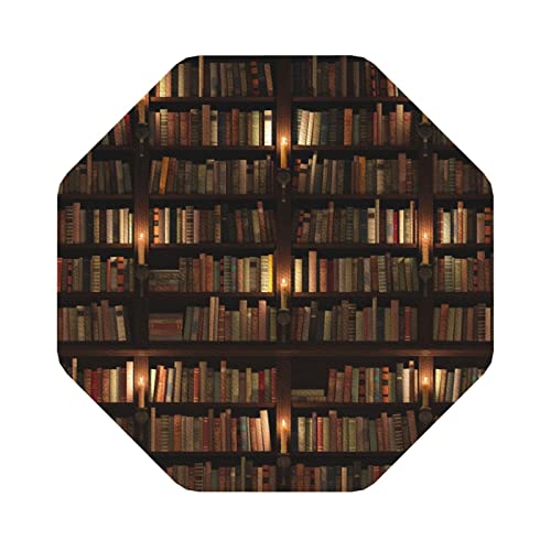Bibliothek Bücherregal Buchdruck Lederuntersetzer 6er-Set, Kaffee-Tee-Untersetzer, Vier Formen zur Auswahl von GQWJKSZ