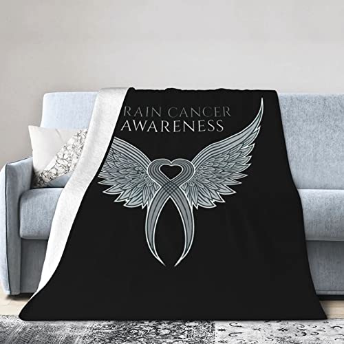 Brain Cancer Awareness Flannel Blanket Ultra Soft Micro Fleece Throw Blankets Warm Air Conditioning Lightweight Bedding for Sofa Couch Chair All Season von GQWJKSZ