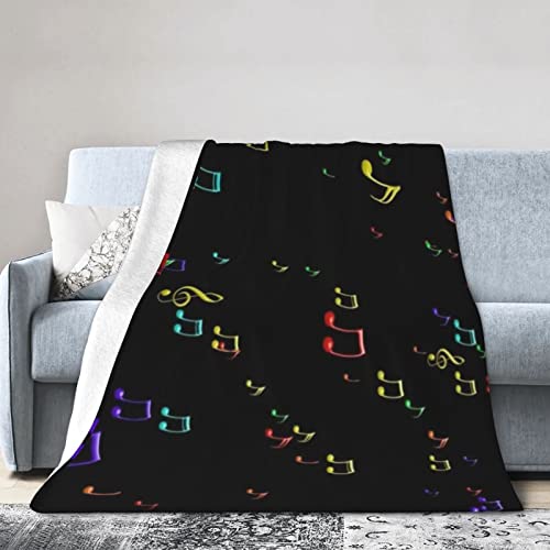 Color Music Notes Flannel Blanket Ultra Soft Micro Fleece Throw Blankets Warm Air Conditioning Lightweight Bedding for Sofa Couch Chair All Season von GQWJKSZ