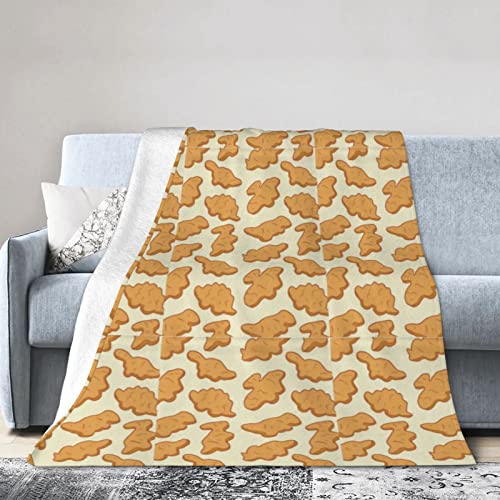 Cute Dinosaur Chicken Nuggets Flannel Blanket Ultra Soft Micro Fleece Throw Blankets Warm Air Conditioning Lightweight Bedding for Sofa Couch Chair All Season von GQWJKSZ