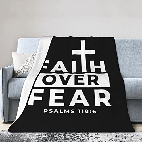 Faith Over Fear Flannel Blanket Ultra Soft Micro Fleece Throw Blankets Warm Air Conditioning Lightweight Bedding for Sofa Couch Chair All Season von GQWJKSZ