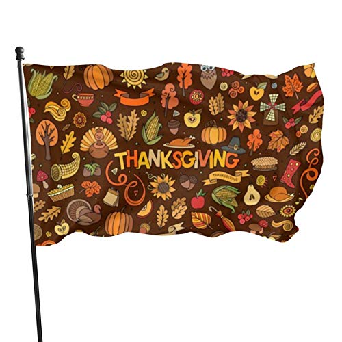 90 x 150 cm, dekoratives Banner für den Außenbereich, große Gartenflagge, Thanksgiving-Herbst, lustige Flagge, lebendige Farben, Polyester-Yard-Flagge, für Ou 90 x 150 cm, dekoratives Banner für den Außenbereich, große Gartenflagge, Thanksgiving-Herbst, lustige Flagge, lebendige Farben, Polyester-Yard-Flagge, für Ou von GQWJKSZ