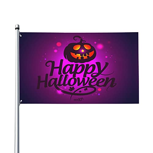 90 x 150 cm, dekoratives Banner für den Außenbereich, große Gartenflagge, lustiger Halloween-Kürbis, lustige Flagge, lebendige Farbe, Polyester-Hofflagge, saisonale Festivalfl von GQWJKSZ