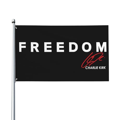 Freedom Charlie Kirk-Flagge für Zimmer, Teenager, doppelseitige personalisierte Flagge, Outdoor-Banner für Rasen, 3 x Freedom Charlie Kirk-Flagge für Zimmer, Teenager, doppelseitige personalisierte Flagge, Outdoor-Banner für Rasen, 3 x von GQWJKSZ