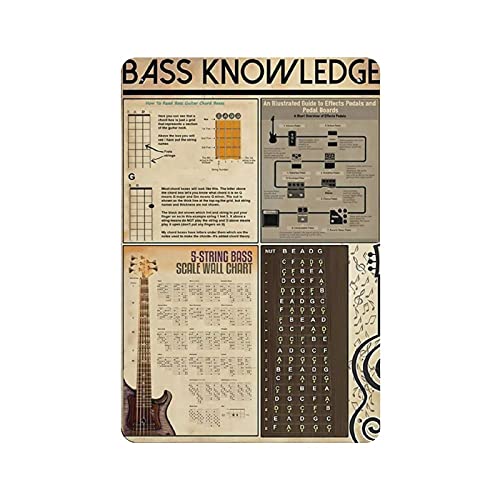 GQWJKSZ Bass Knowledge Vintage Eisen Home Bar Wanddekoration Kunstdruck Poster Restaurant Dekor 12 x 8 Zoll (30 x 20 cm) von GQWJKSZ