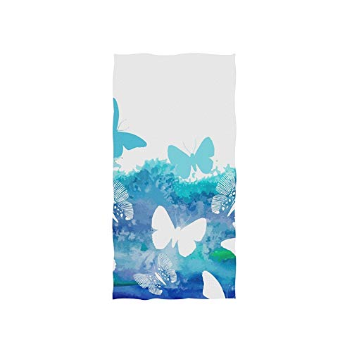 GQWJKSZ Blaue Schmetterlinge Badetuch Gesicht Gym Spa Handtuch von GQWJKSZ