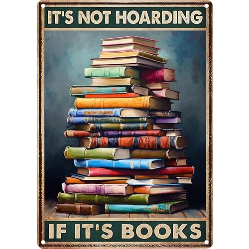 GQWJKSZ Schilder mit der Aufschrift „It'sHoarding If It's Books – Vintage-Blechschild, lustige Schilder für Schlafzimmer, Zuhause, Café, Bücherregal, Wand, Bibliothek, Dekoration, 20,3 x 30,5 cm GQWJKSZ Schilder mit der Aufschrift „It'sHoarding If It's Books – Vintage-Blechschild, lustige Schilder für Schlafzimmer, Zuhause, Café, Bücherregal, Wand, Bibliothek, Dekoration, 20,3 x 30,5 cm von GQWJKSZ