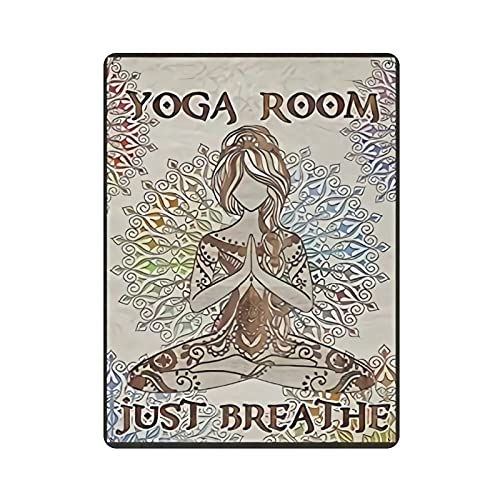 GQWJKSZ Yoga Room Just Breathe Poster zum Aufhängen, Retro-Wandkunst, Drucke, Wanddekoration für Zuhause, Bar, Metallschild, Poster, 40 x 30 cm (16 x 12 Zoll) von GQWJKSZ