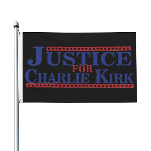 Gerechtigkeit für Charlie Kirk, blau-rote Heimflagge, 91 x 152 cm, für Veranda, Außen- und Innenbereich, Hinterhof, Rasen, hängende Dekoration, Hofflagge, Banner, Schild Gerechtigkeit für Charlie Kirk, blau-rote Heimflagge, 91 x 152 cm, für Veranda, Außen- und Innenbereich, Hinterhof, Rasen, hängende Dekoration, Hofflagge, Banner, Schild von GQWJKSZ