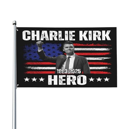 Hero Charlie Kirk Flagge 3x5 Flaggen Banner mit Ösen für Indoor Outdoor Rasen Yard Garten Dekoration Hero Charlie Kirk Flagge 3x5 Flaggen Banner mit Ösen für Indoor Outdoor Rasen Yard Garten Dekoration von GQWJKSZ