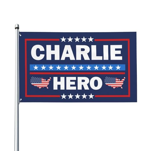 Hero Charlie Kirk Flagge 3x5 Flaggen Banner mit Ösen für Indoor Outdoor Rasen Yard Garten Dekoration Hero Charlie Kirk Flagge 3x5 Flaggen Banner mit Ösen für Indoor Outdoor Rasen Yard Garten Dekoration von GQWJKSZ