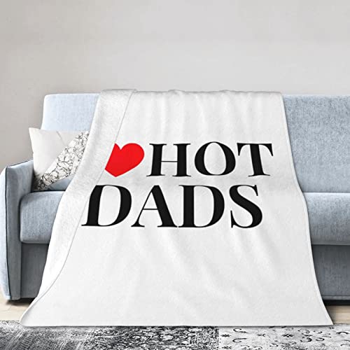 I Love Hot Dads Flannel Blanket Ultra Soft Micro Fleece Throw Blankets Warm Air Conditioning Lightweight Bedding for Sofa Couch Chair All Season von GQWJKSZ