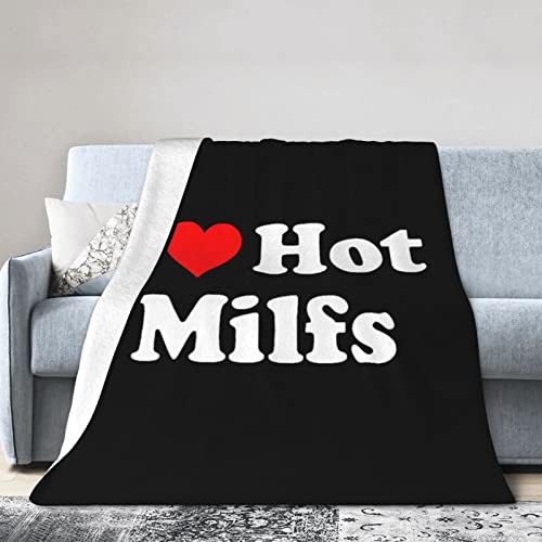 I Love Milfs Flannel Blanket Ultra Soft Micro Fleece Throw Blankets Warm Air Conditioning Lightweight Bedding for Sofa Couch Chair All Season von GQWJKSZ
