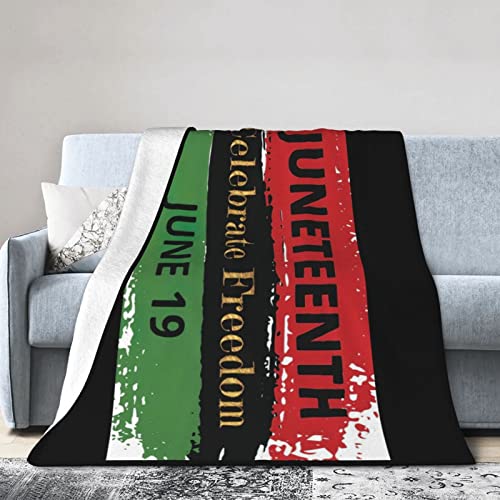 Juneteenth Freedom Day African American June 19th 1865 Flannel Blanket Ultra Soft Micro Fleece Throw Blankets Warm Air Conditioning Lightweight Bedding for Sofa Couch Chair All Season von GQWJKSZ