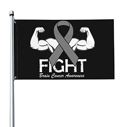 Kampf gegen Gehirnkrebs, Bewusstseinsflagge, 90 x 150 cm, Banner, Poster, dekorativer Hintergrund, Wanddekoration aus Polyester, für Garten, Hof, Haus, Esszimmer und Außenbereich Kampf gegen Gehirnkrebs, Bewusstseinsflagge, 90 x 150 cm, Banner, Poster, dekorativer Hintergrund, Wanddekoration aus Polyester, für Garten, Hof, Haus, Esszimmer und Außenbereich von GQWJKSZ