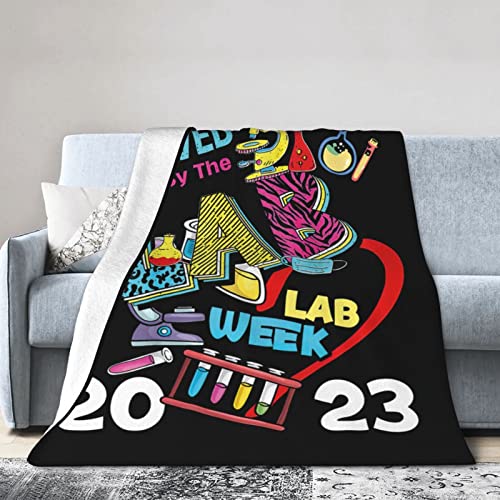 Lab Week 2023 Saved by The Lab Flanelldecke, ultraweiche Micro-Fleece-Überwurfdecken, warme Klimaanlage, leichte Bettwäsche für Sofa, Couch, Stuhl, die ganze Saison über von GQWJKSZ