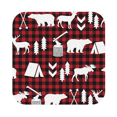 Lederuntersetzer mit Kuh-Hirschbaum-Weihnachtsdruck, 4er-Set, Kaffee-Tee-Untersetzer, Vier Formen zur Auswahl Lederuntersetzer mit Kuh-Hirschbaum-Weihnachtsdruck, 4er-Set, Kaffee-Tee-Untersetzer, Vier Formen zur Auswahl von GQWJKSZ