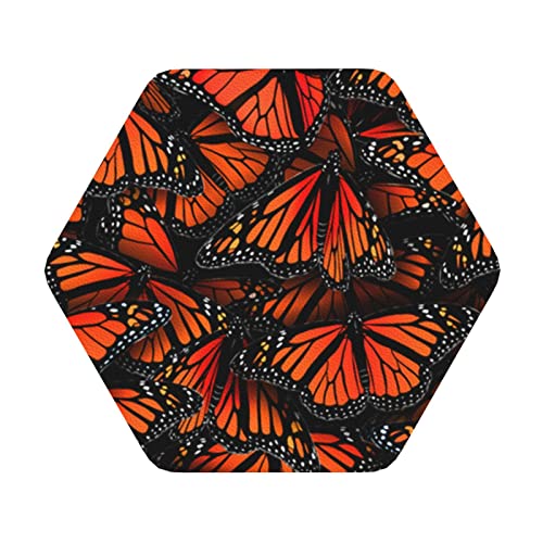 Lederuntersetzer mit Monarch-Schmetterlings-Print, 4er-Set, Kaffee-Tee-Untersetzer, Vier Formen zur Auswahl von GQWJKSZ