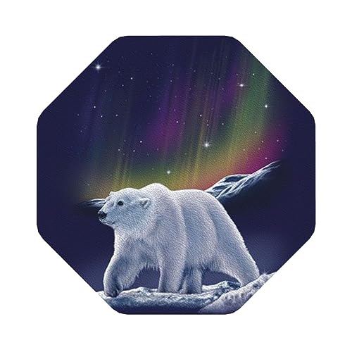 Lederuntersetzer mit Nordlicht-Eisbär-Aufdruck, 6er-Set, Kaffee-Tee-Untersetzer, Vier Formen zur Auswahl Lederuntersetzer mit Nordlicht-Eisbär-Aufdruck, 6er-Set, Kaffee-Tee-Untersetzer, Vier Formen zur Auswahl von GQWJKSZ