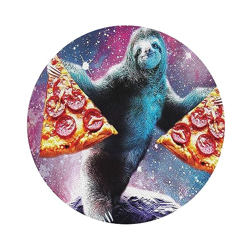 Lederuntersetzer mit Pizza-Faultier-Aufdruck, 4er-Set, Kaffee-Tee-Untersetzer, Vier Formen zur Auswahl von GQWJKSZ