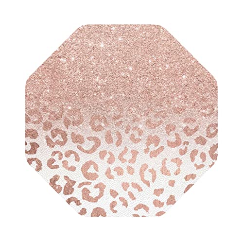 Lederuntersetzer mit Roségold-Glitzerdruck, 4er-Set, Kaffee-Tee-Untersetzer, Vier Formen zur Auswahl von GQWJKSZ
