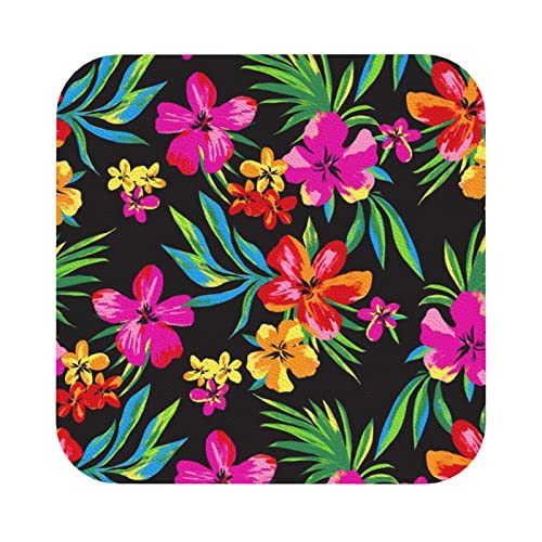 Lederuntersetzer mit hawaiianischem Buntem Blumendruck, 6er-Set, Kaffee-Tee-Untersetzer, Vier Formen zur Auswahl Lederuntersetzer mit hawaiianischem Buntem Blumendruck, 6er-Set, Kaffee-Tee-Untersetzer, Vier Formen zur Auswahl von GQWJKSZ