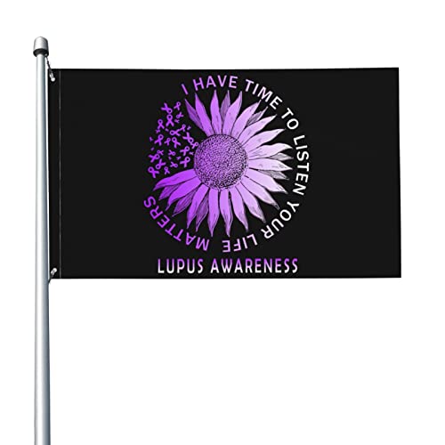 Lupus Awareness Flagge 3x5 Ft Banner Poster Dekorativer Hintergrund Wanddekor Polyester Gilt für Garten Hof Haus Dindoor Outdoor Lupus Awareness Flagge 3x5 Ft Banner Poster Dekorativer Hintergrund Wanddekor Polyester Gilt für Garten Hof Haus Dindoor Outdoor von GQWJKSZ