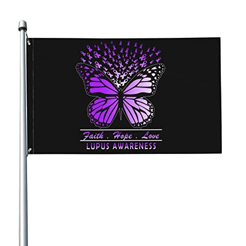 Lupus Awareness Flagge 3x5 Ft Banner Poster Dekorativer Hintergrund Wanddekor Polyester Gilt für Garten Hof Haus Dindoor Outdoor Lupus Awareness Flagge 3x5 Ft Banner Poster Dekorativer Hintergrund Wanddekor Polyester Gilt für Garten Hof Haus Dindoor Outdoor von GQWJKSZ